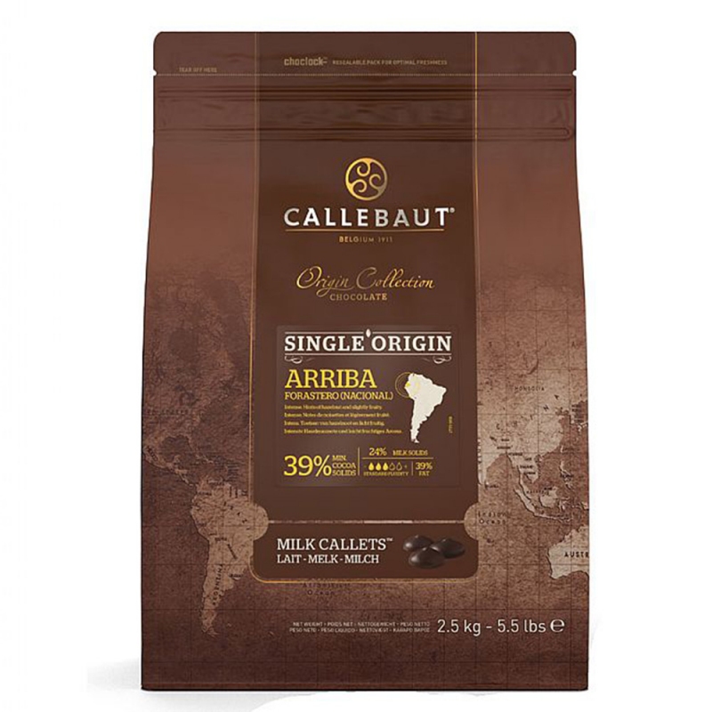 CALLEBAUT Czekolada mleczna Arriba 39% - 2,5kg - SweetDecor