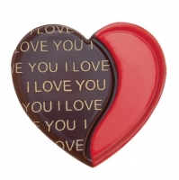 Dekoracje czekoladowe - Serca "I Love You" - zestaw 6szt