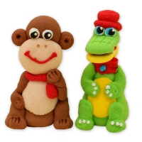 Figurki cukrowe - Zwierzątka Małpa i krokodyl