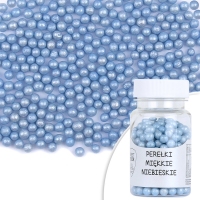 Perełki niebieskie MIĘKKIE 5mm
