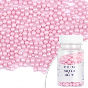 Perełki różowe MIĘKKIE 5mm