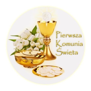 Opłatek na tort  Komunijny okrągły 4119