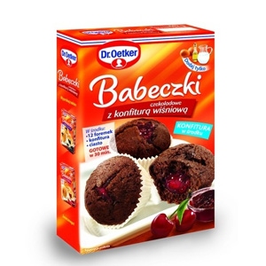 Babeczki czekoladowe z konfitura wiśniową