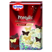 Motylki do dekoracji - z czekolady mlecznej i białej 28g/12szt