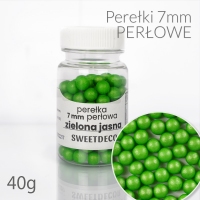 Perłowe Perełki 7mm - zielone jasne 40g