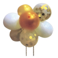 Balony dekoracyjne do tortu - zestaw żółto miedziany