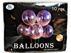Balony dekoracyjne - z kolorowymi piankowymi kuleczkami wewnątrz - 10szt