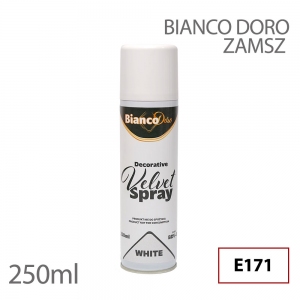 Bianco Doro - Zamsz biały Super White 250ml - dekoracyjny (z E171) - nie do spożycia, dekoracyjny, dekoracyjny