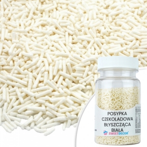 Błyszcząca posypka czekoladowa - biała - 60g