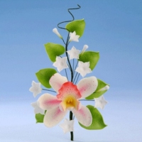 Bukiet z dragantu - lilia + białe kwiatki