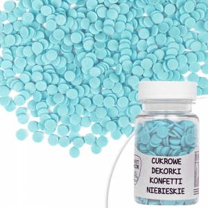 Cukrowe Dekorki Konfetti 6mm niebieskie - 30g