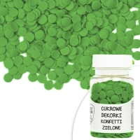Cukrowe Dekorki Konfetti 6mm zielone - 30g