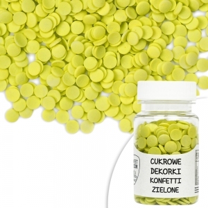 Cukrowe Dekorki Konfetti 6mm zielone - 30g