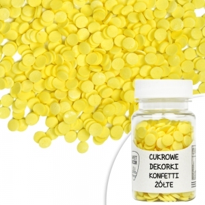 Cukrowe Dekorki Konfetti 6mm żółte - 30g