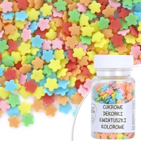 Cukrowe dekorki Kwiatuszki kolorowe 6mm - 30g