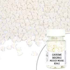Cukrowe dekorki MICKEY MOUSE - Białe - 30g