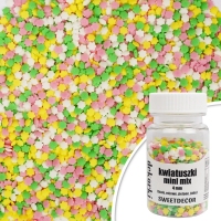 Cukrowe dekorki mini kwiatuszki kolorowe mix - 30g