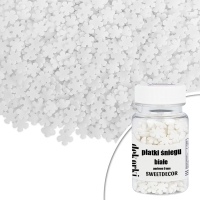 Cukrowe Dekorki Płatki Śniegu Białe 9mm - 30g