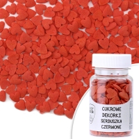 Cukrowe dekorki Serduszka czerwone - 30g