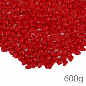 Cukrowe dekorki Serduszka czerwone mini 5mm - 600g