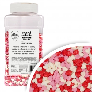 Cukrowe dekorki Serduszka Kolorowe II - 600g