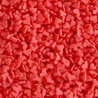Cukrowe dekorki Serduszka micro czerwone 4mm - 600g