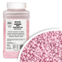 Cukrowe dekorki Serduszka micro różowe 3mm - 600g