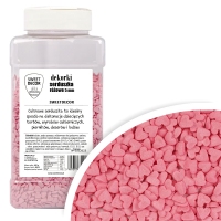 Cukrowe dekorki Serduszka różowe 5mm - 600g