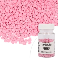 Cukrowe dekorki Serduszka różowe mini 5mm - 30g