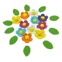 Cukrowe Kwiaty Wiosenne  11szt + 10 listków