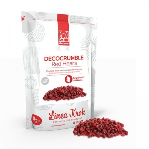 DecoCrumble Red Hearts - Kruszonka z suszonych czerwonych owoców z dekoracyjnymi serduszkami cukrowymi 1kg