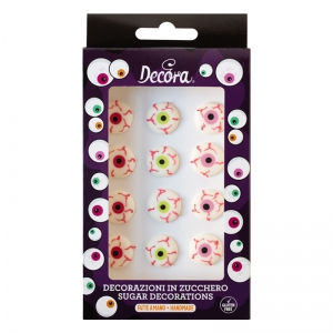 Dekoracja cukrowa - Straszne / Przekrwione oczy 12szt