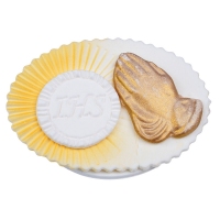 Dekoracja komunijna - Hostia duża + dłonie 1 szt