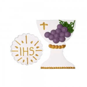 Dekoracja komunijna - kielich komunijny z hostią