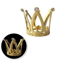 Dekoracja na tort - mini korona złota