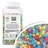 Dekoracje cukrowe GWIAZDKI KOLOROWE 600g
