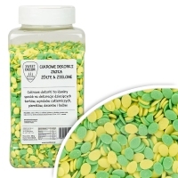 Dekoracje cukrowe Jajka Mix - zielone-żółte 600g