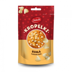 DELECTA Kropelki Czekoladowe - Czekolada Biała 80g