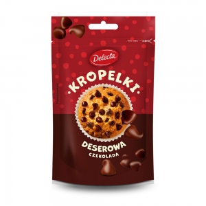 DELECTA Kropelki Czekoladowe - Czekolada Deserowa 80g