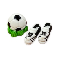 Figurka cukrowa - czarne buty piłkarskie + piłka