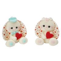 Figurka cukrowa - Króliczki z serduszkami - 4szt