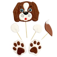 Figurka cukrowa - Pies brązowy 2D - 6 elementów