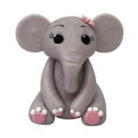 Figurka cukrowa - Słonik dziewczynka z kwiatkiem