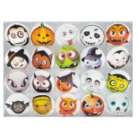 Figurki cukrowe - Halloweenowe emotikony wypukłe - 20szt