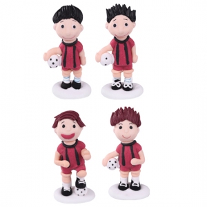 Figurki cukrowe Piłkarze zestaw czerwony 4szt