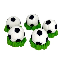 Figurki cukrowe - Piłki nożne w trawie - zestaw 5szt