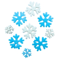 Figurki Cukrowe - Śnieżynki wz.1- Biało-Niebieskie