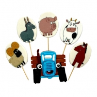 Figurki cukrowe - Traktor z zwierzętami 2D
