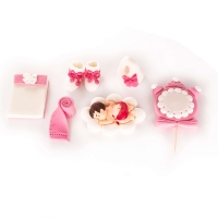 Figurki cukrowe - zestaw dziecięcy II różowy (7szt)