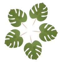 Figurki cukrowe - zestaw "Liście monstera 5szt"